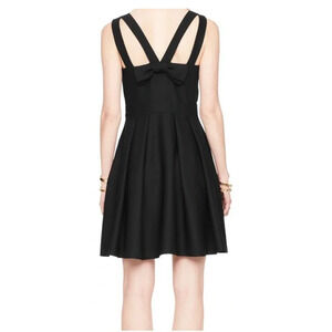 Kate Spade Crepe Bow Back Dress Sleeveless Boat Neck Pockets Black Lined 6 S